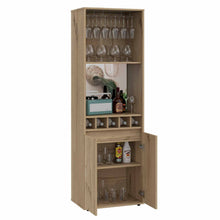 Load image into Gallery viewer, Bar Cabinet Tucson,Five Wine Cubbies, Light Oak Finish-4
