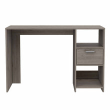 Load image into Gallery viewer, Computer Desk Odessa with Single Drawer and Open Storage Cabinets, Light Gray Finish-5
