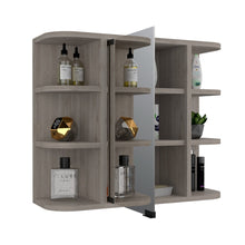 Load image into Gallery viewer, Medicine Cabinet Milano, Six External Shelves Mirror, Light Gray Finish-4
