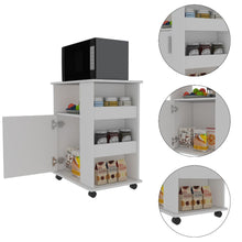 Load image into Gallery viewer, Kitchen Cart Newark, Three Side Shelves, White Finish-2
