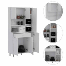 Load image into Gallery viewer, Kitchen Pantry Piacenza, Double Door Cabinet, White Finish-2
