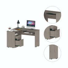 Load image into Gallery viewer, L-Shaped Desk Bradford, Keyboard Shelf, Light Gray Finish-2
